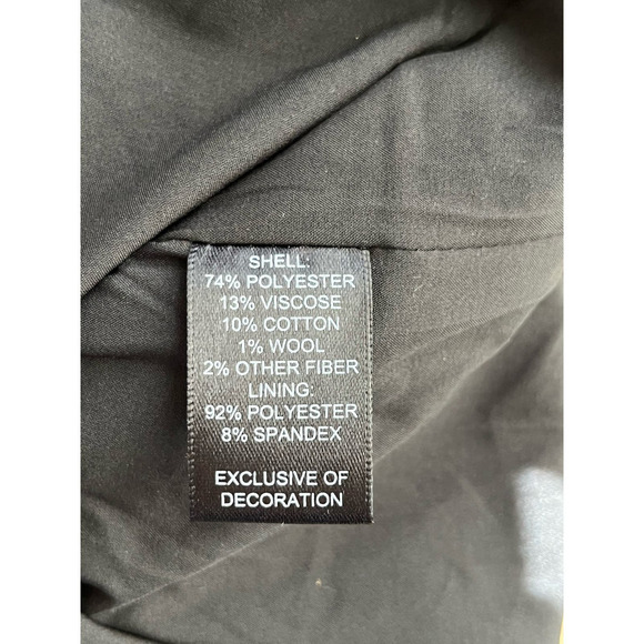 NWT Tahari Metallic Thread Tweed Fringe-Trim Blazer Jacket in Black,‎ XS - Picture 11 of 12